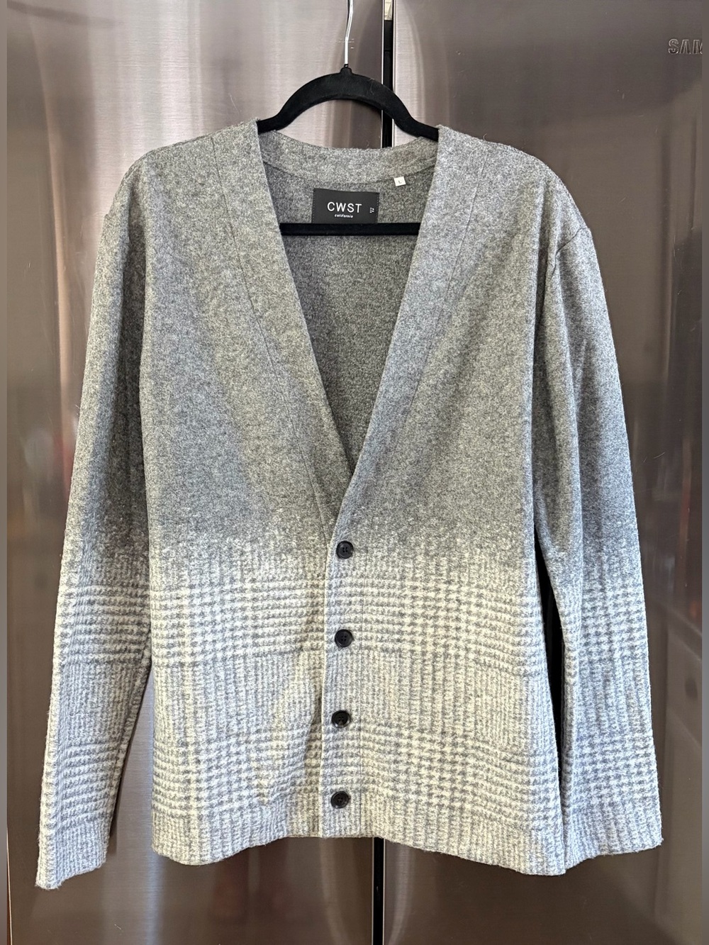 CWST California Ombré Wool Blend Cardigan Men L Designer Minimalist Grandpacore